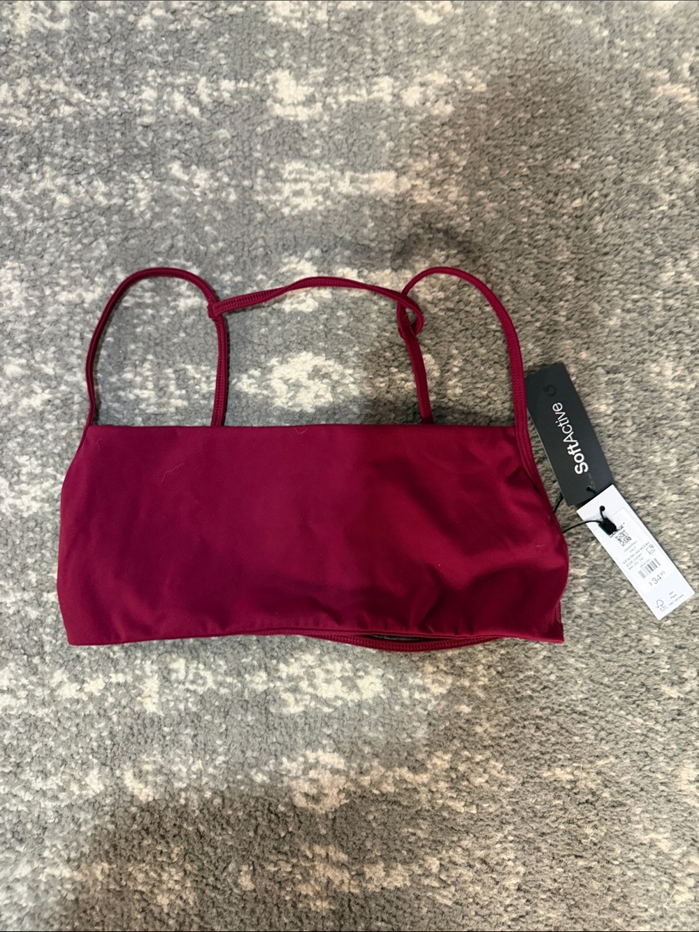Garage Wine Red Double-Strap Sports Bralette